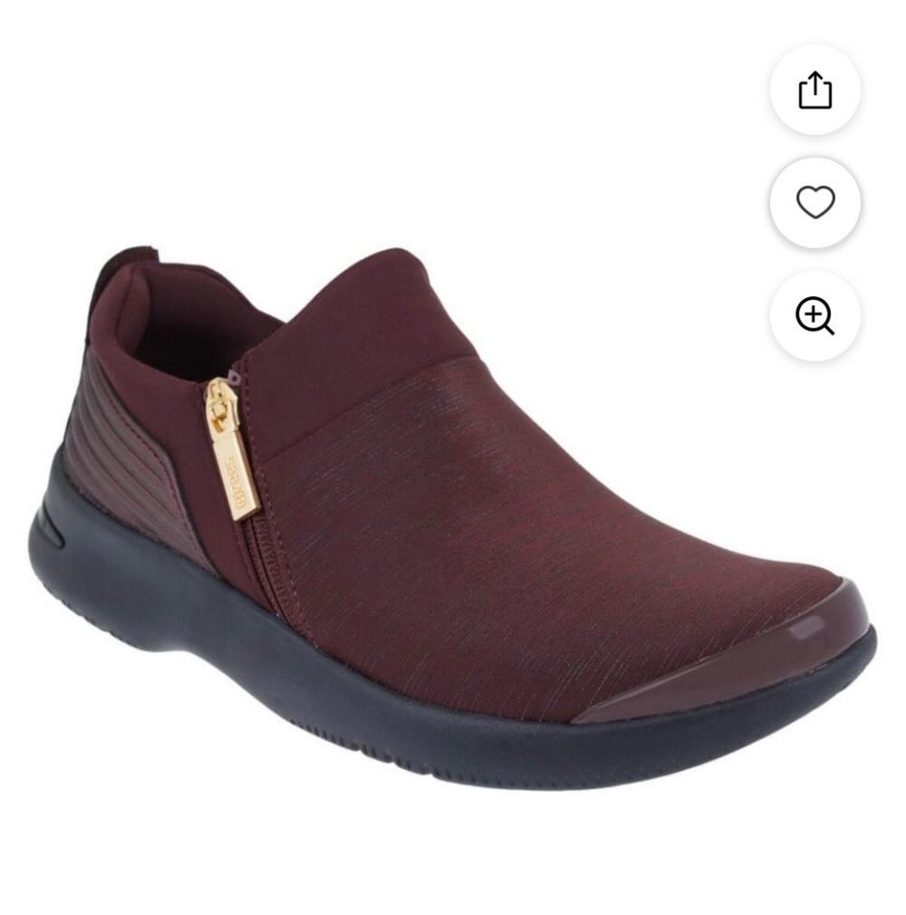 Bzees Axix Washable Slip On Shooties Merlot Maroon Comfort Walking Shoes 8